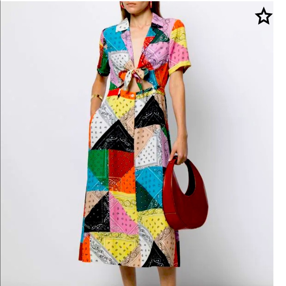 bandana-print knot-detail dress from Staud.